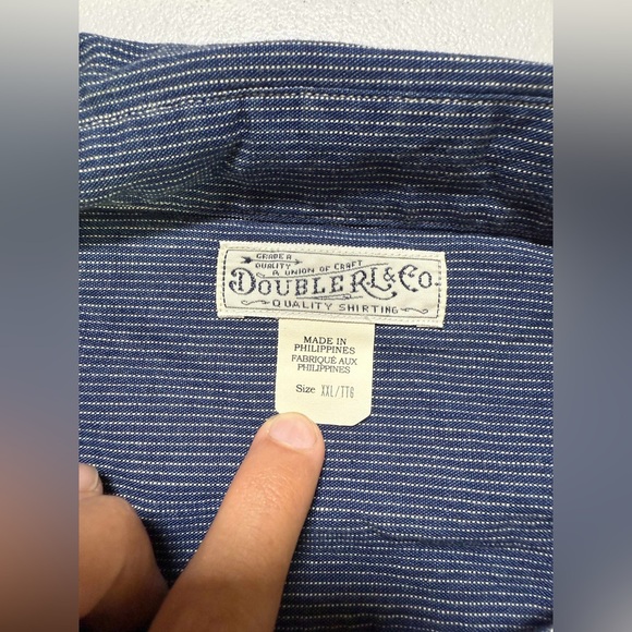 New Double rl RRL Ralph Lauren RRL vintage chambray shirt men’s Sz XXL - Picture 8 of 9